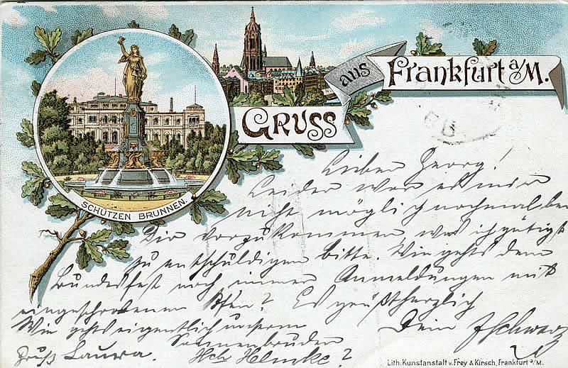 Ansichtskarte Frankfurt Schützenbrunnen